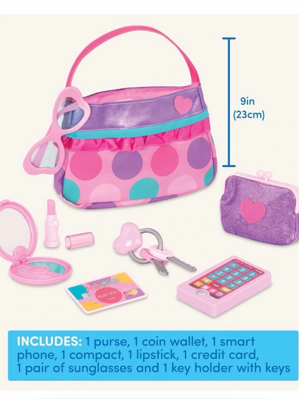 Battat Makeup & Beauty Set – Dress Up Fashion Princess Purse Set – 3+ Years